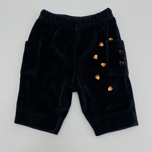 Carter's Girl's Black Velour Candy Corn Trick or Treat Pull On Pants Size 3M - Picture 1 of 4